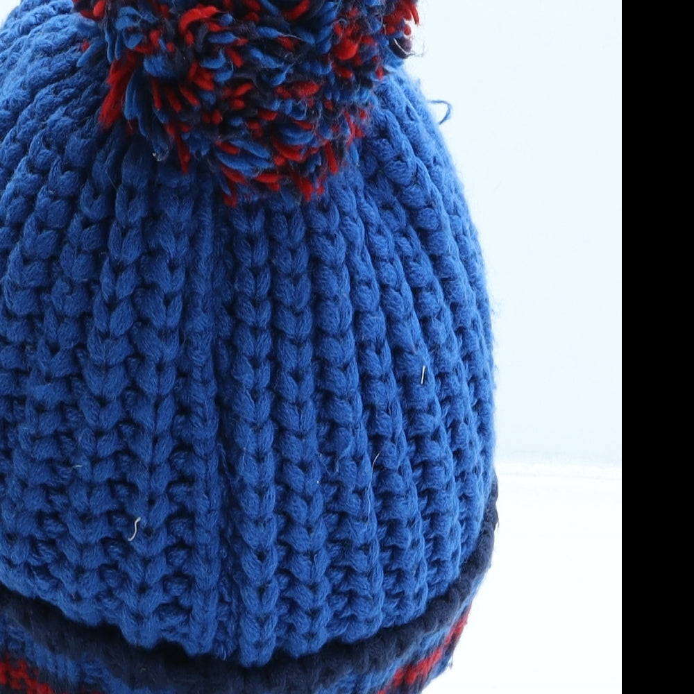 NEXT Boys Blue Acrylic Bobble Hat One Size - Superman