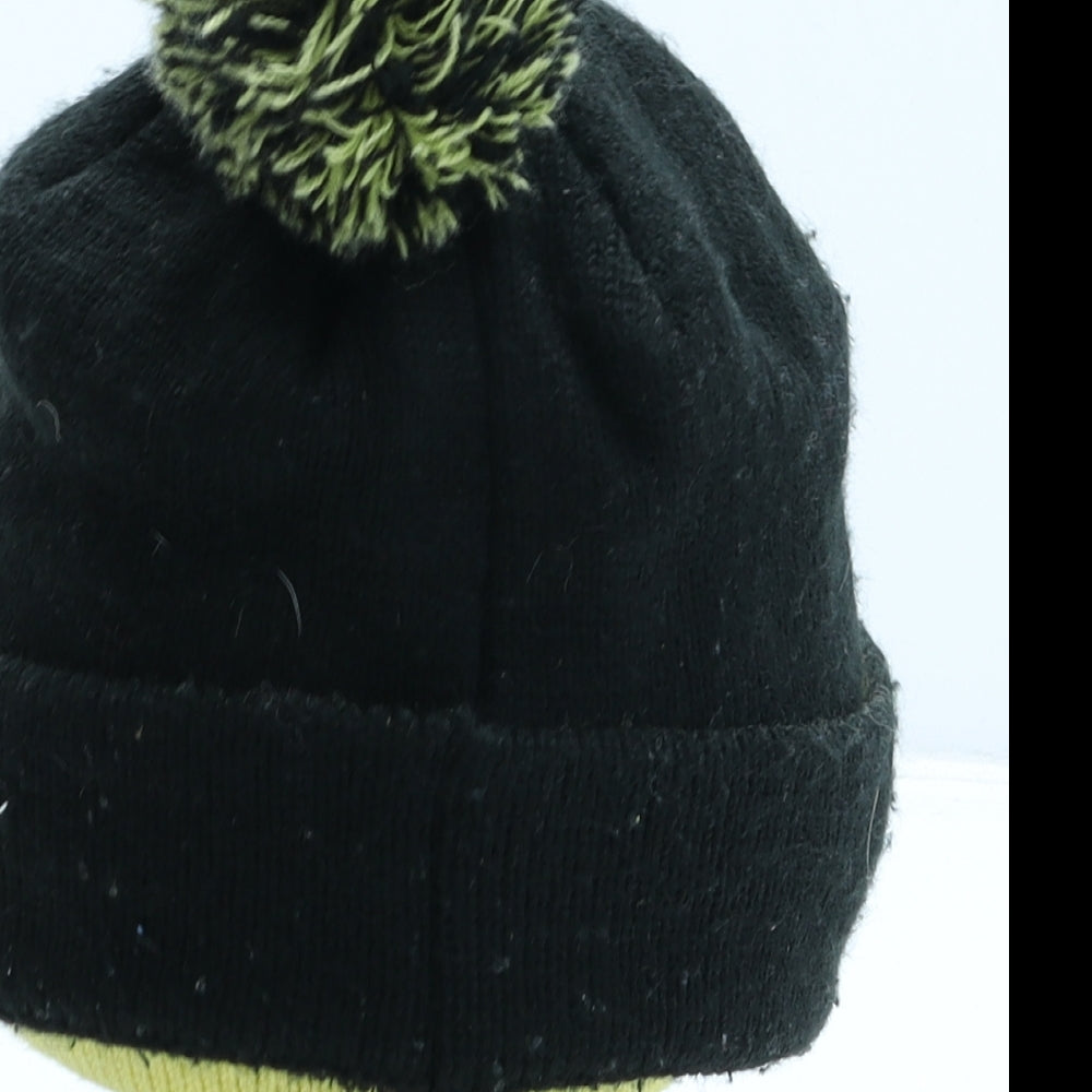 Batman Boys Black Acrylic Bobble Hat One Size