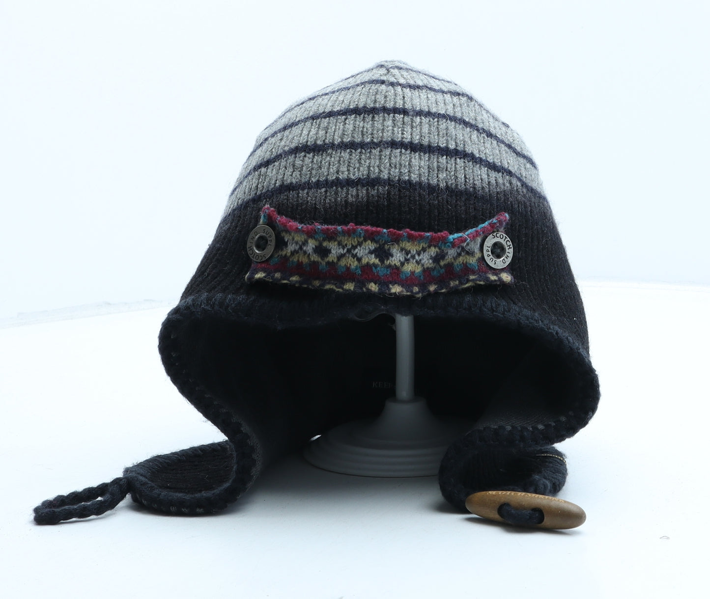 Scotch & Soda Mens Multicoloured Striped Acrylic Beanie One Size