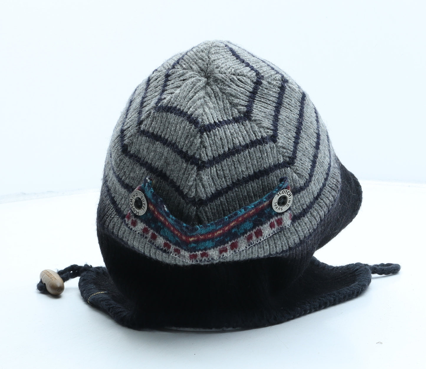 Scotch & Soda Mens Multicoloured Striped Acrylic Beanie One Size