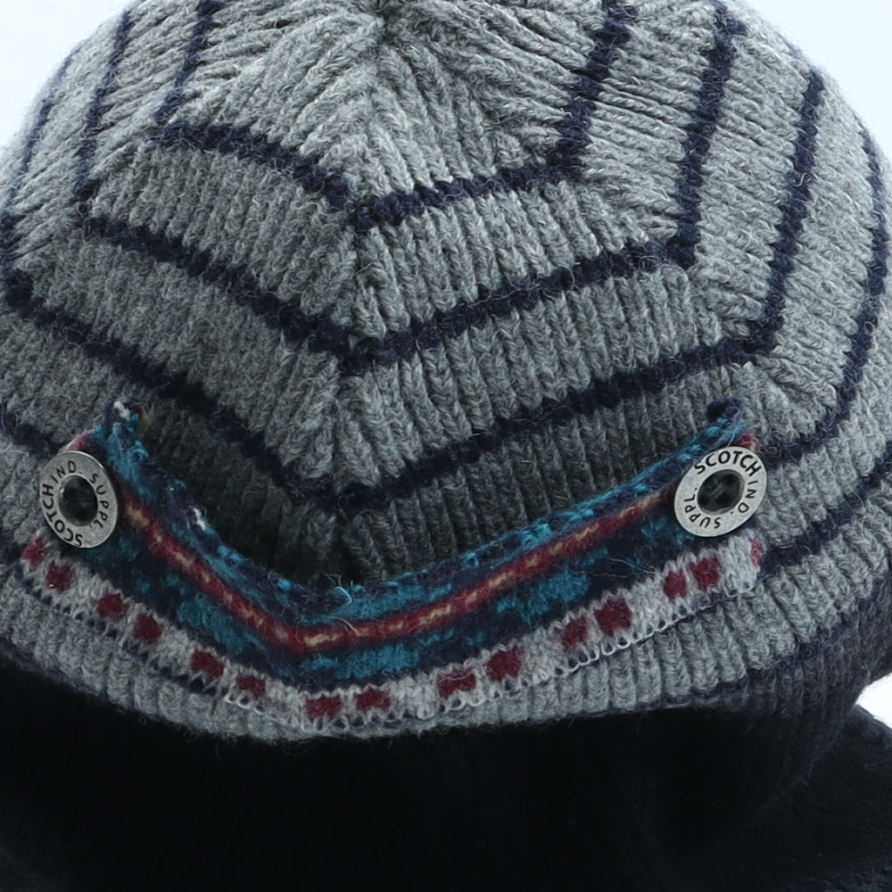 Scotch & Soda Mens Multicoloured Striped Acrylic Beanie One Size