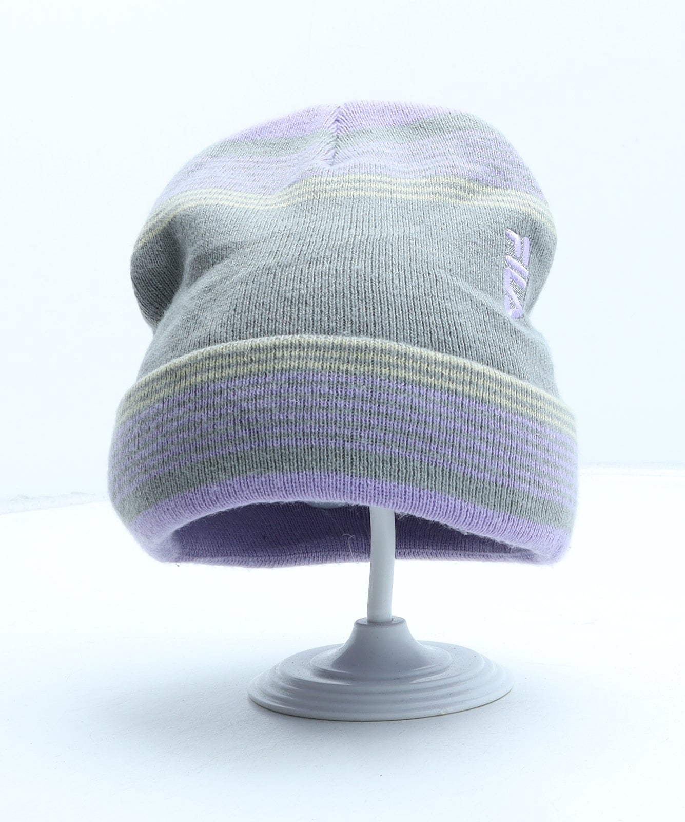FILA Womens Pink Striped Acrylic Beanie One Size