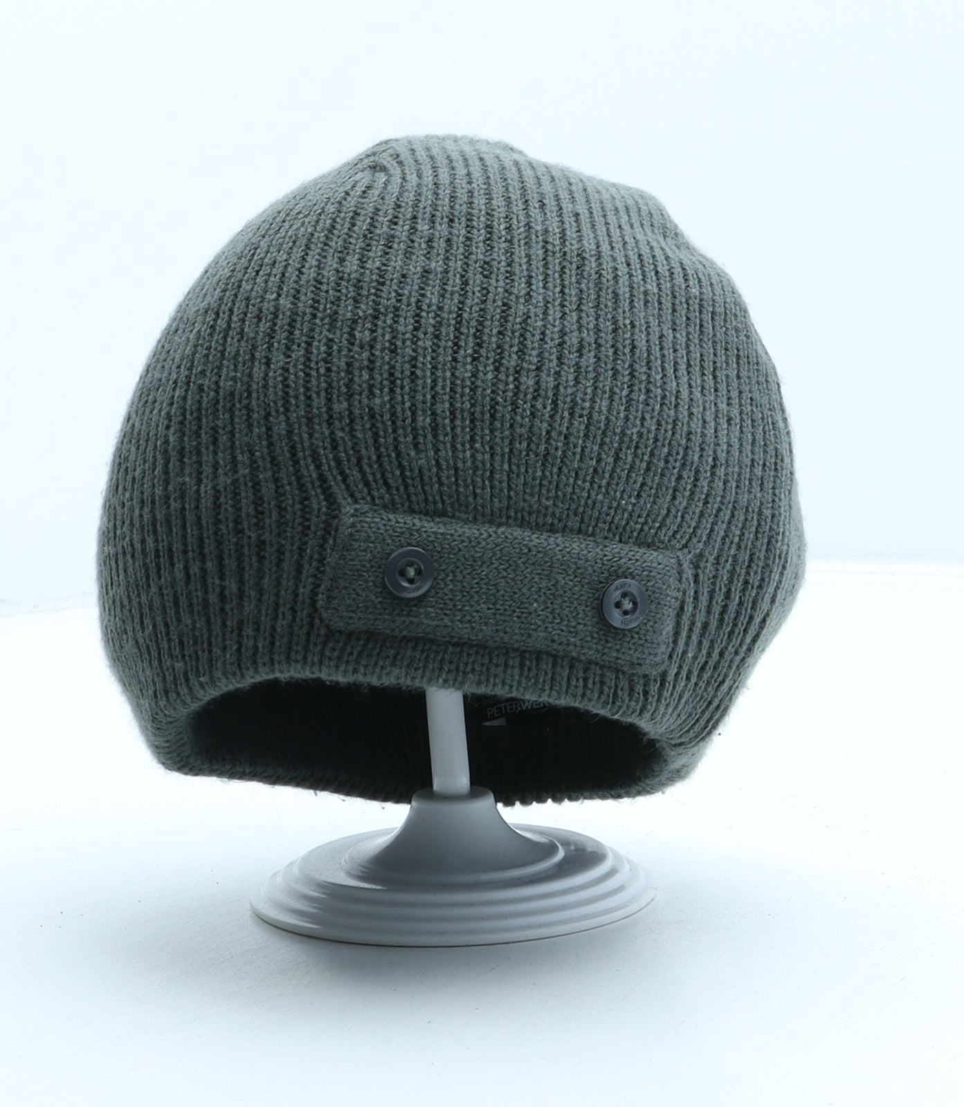 Peter Werth Mens Green Acrylic Beanie One Size