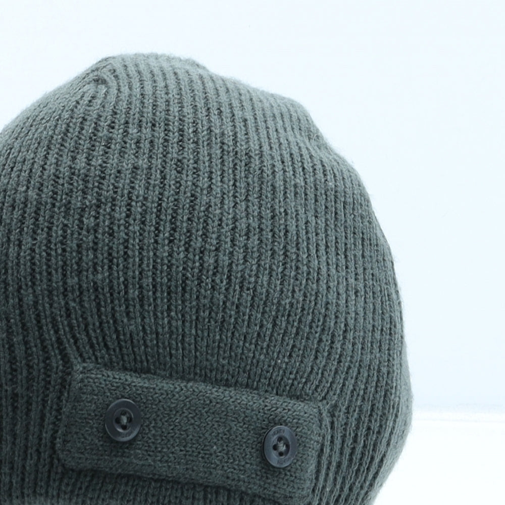 Peter Werth Mens Green Acrylic Beanie One Size