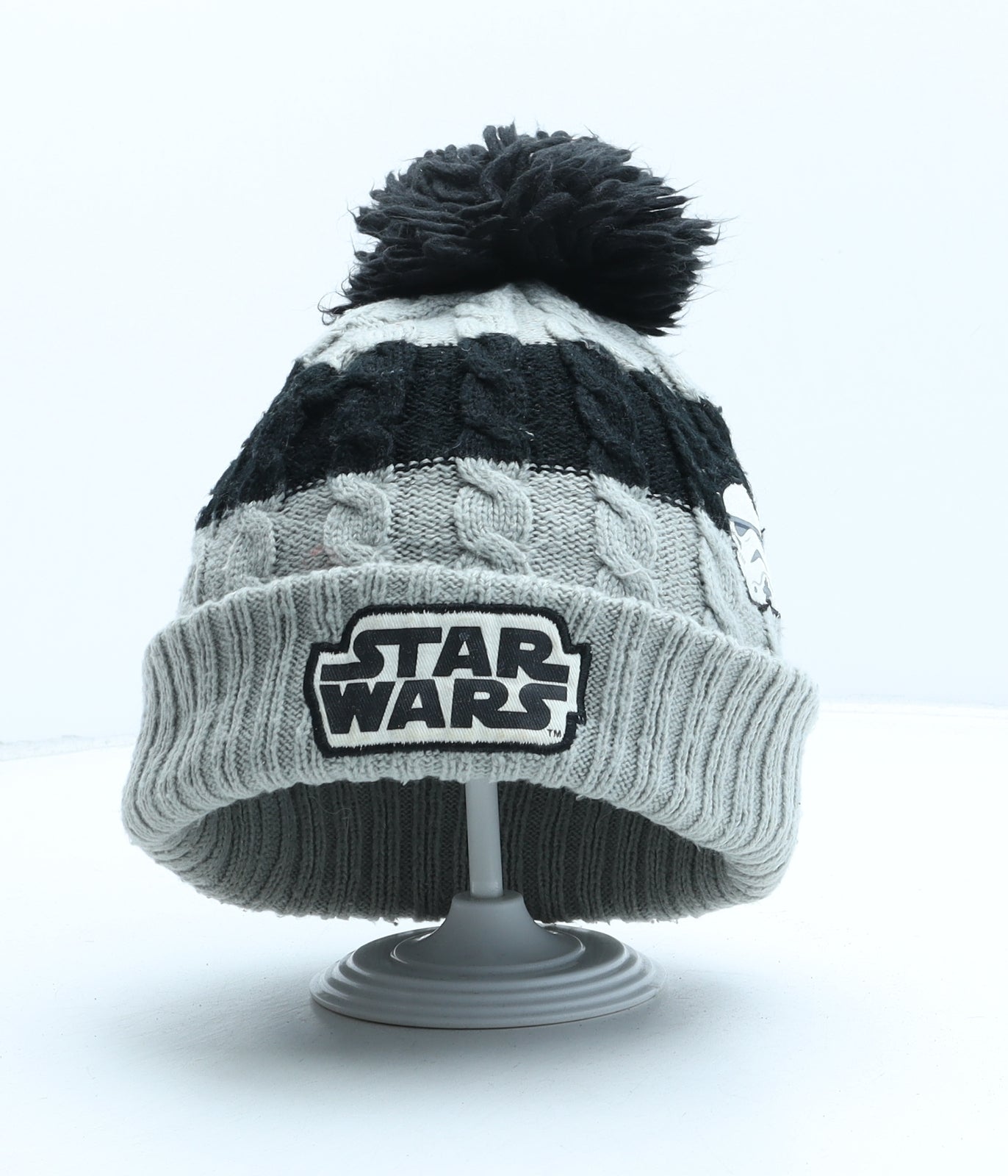 George Boys Grey Acrylic Bobble Hat One Size - Star Wars