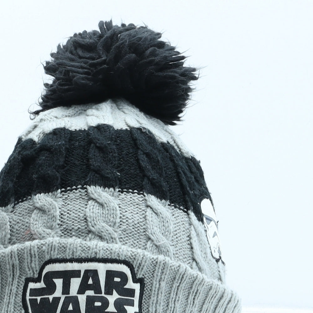 George Boys Grey Acrylic Bobble Hat One Size - Star Wars