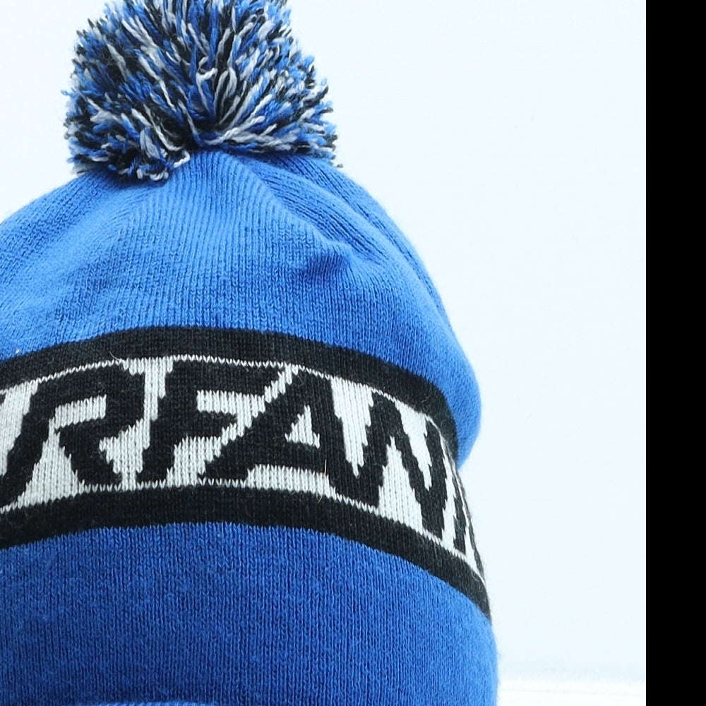 Surfanic Mens Blue Striped Acrylic Beanie One Size