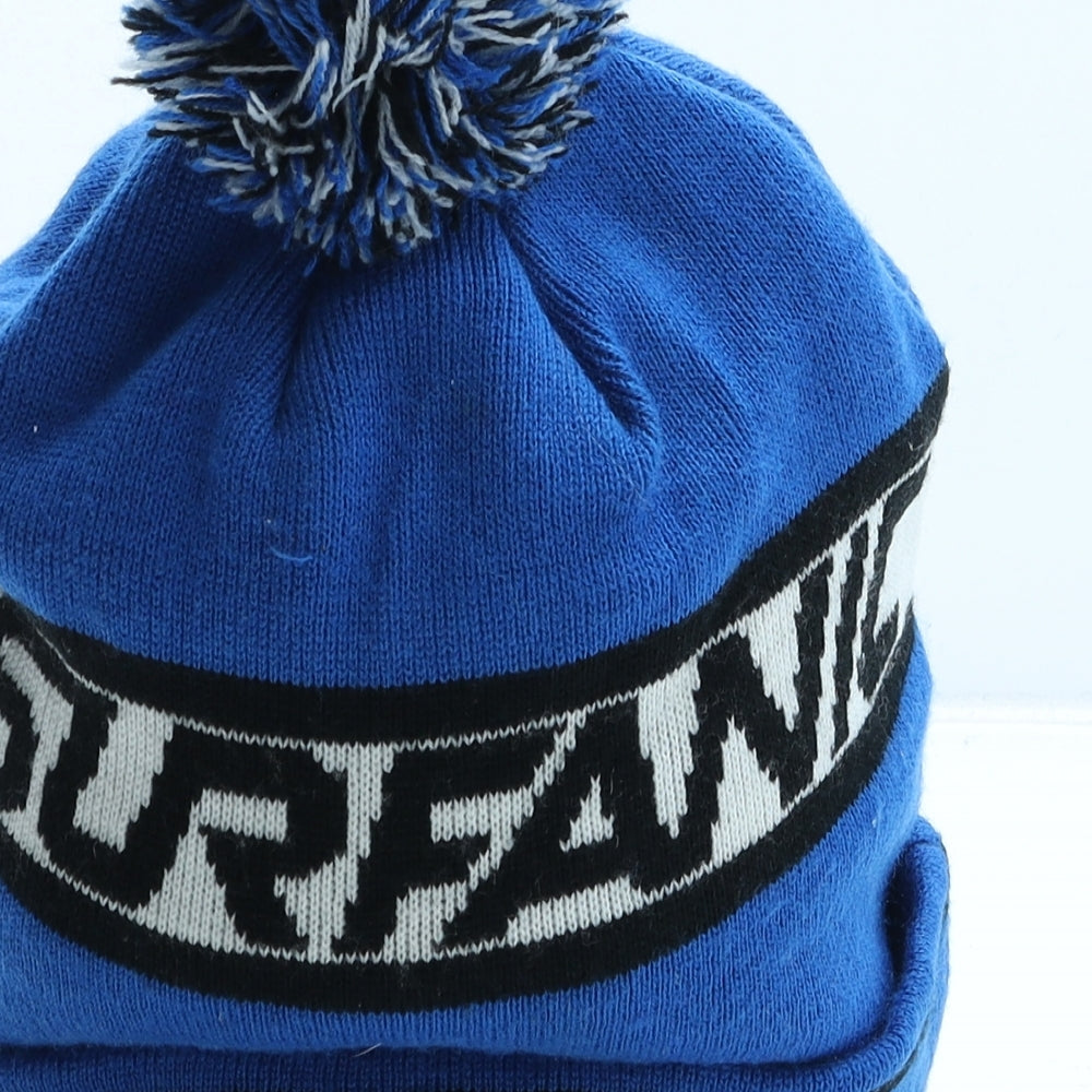 Surfanic Mens Blue Striped Acrylic Beanie One Size