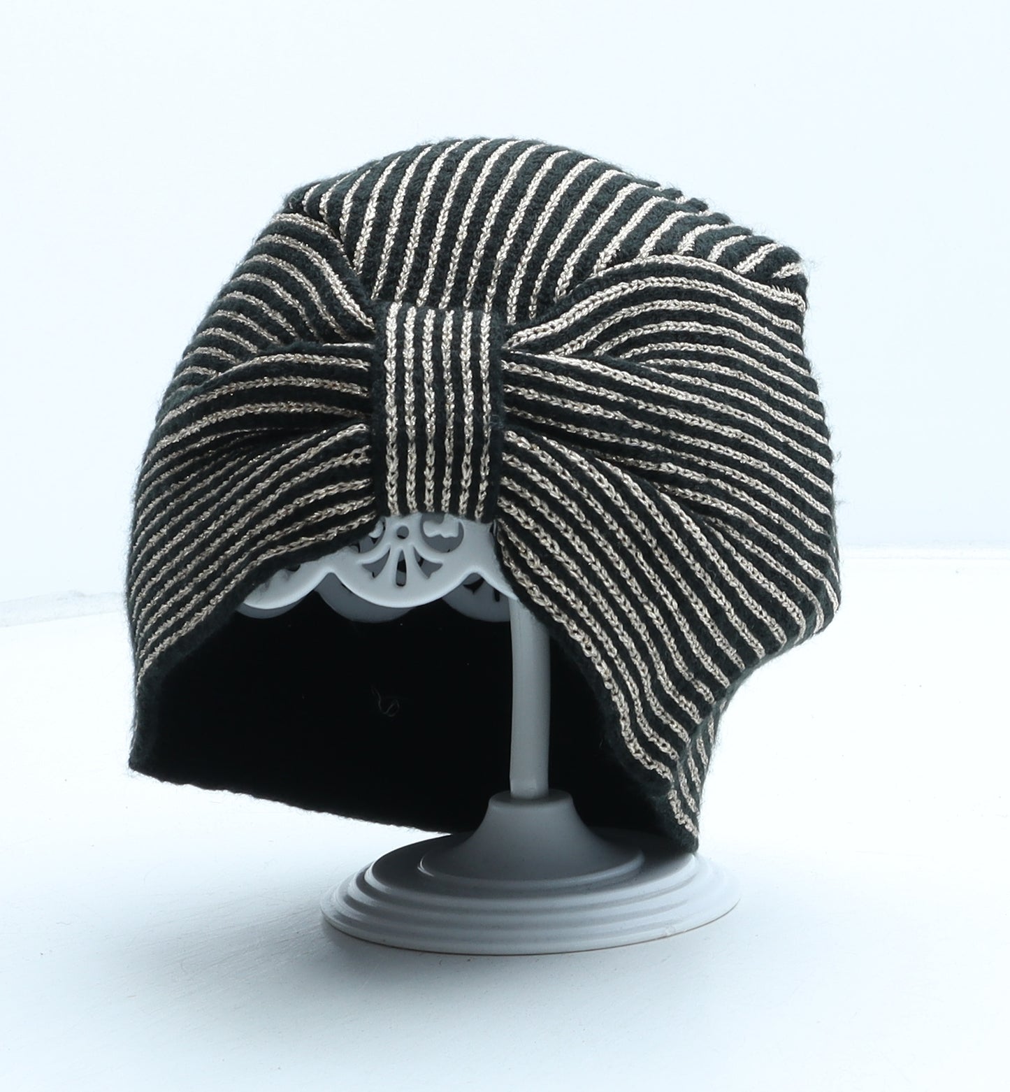 Primark Womens Black Striped Acrylic Turban One Size