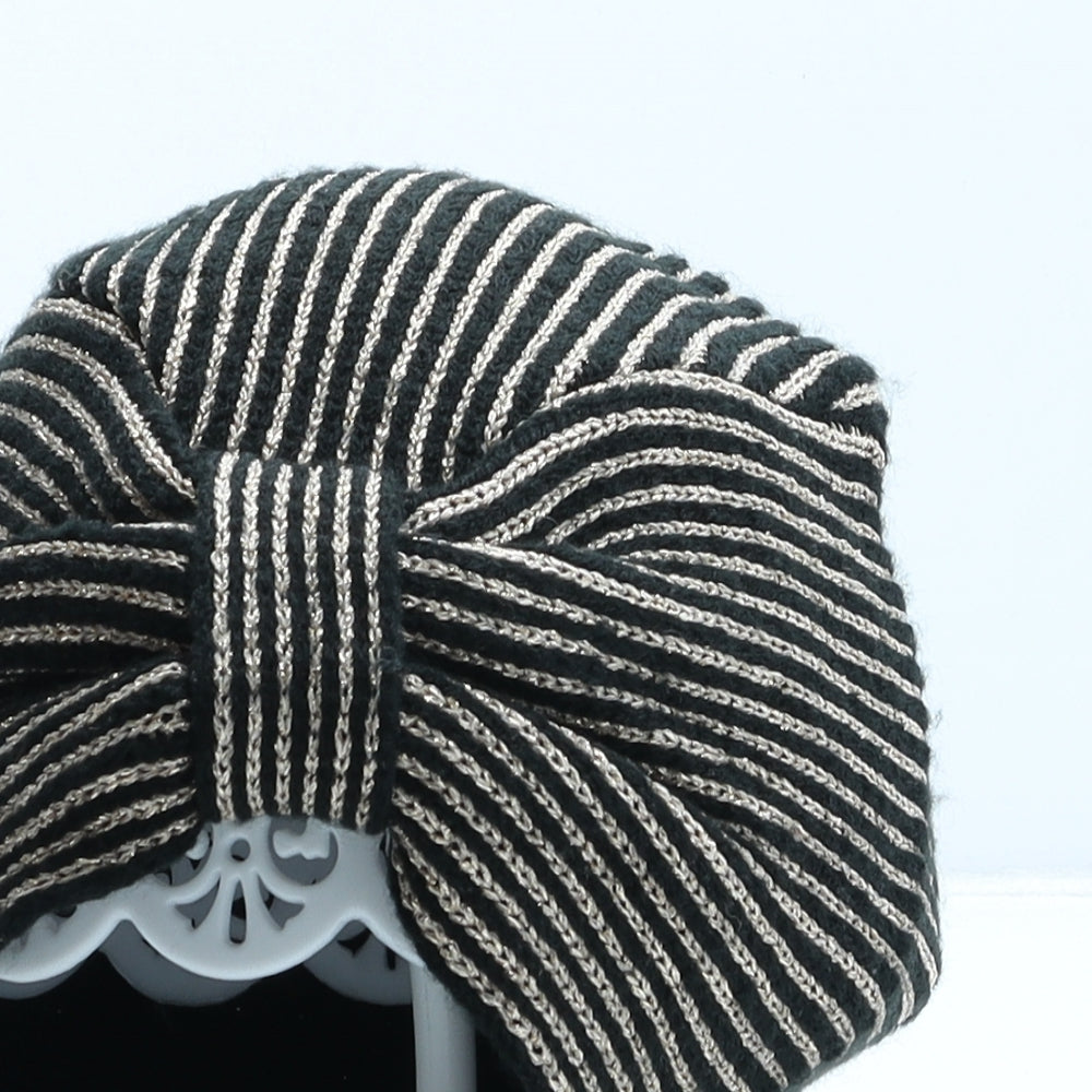 Primark Womens Black Striped Acrylic Turban One Size