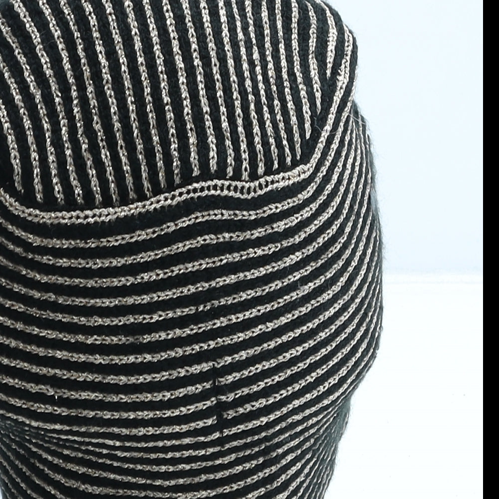 Primark Womens Black Striped Acrylic Turban One Size