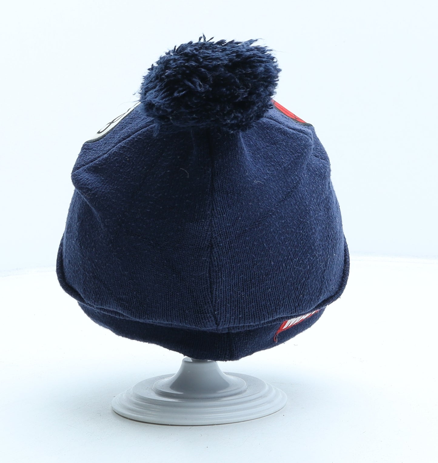 H&M Boys Blue Acrylic Bobble Hat One Size - Spiderman