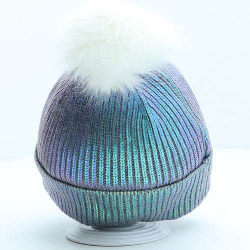 Primark Girls Green Acrylic Bobble Hat Size M