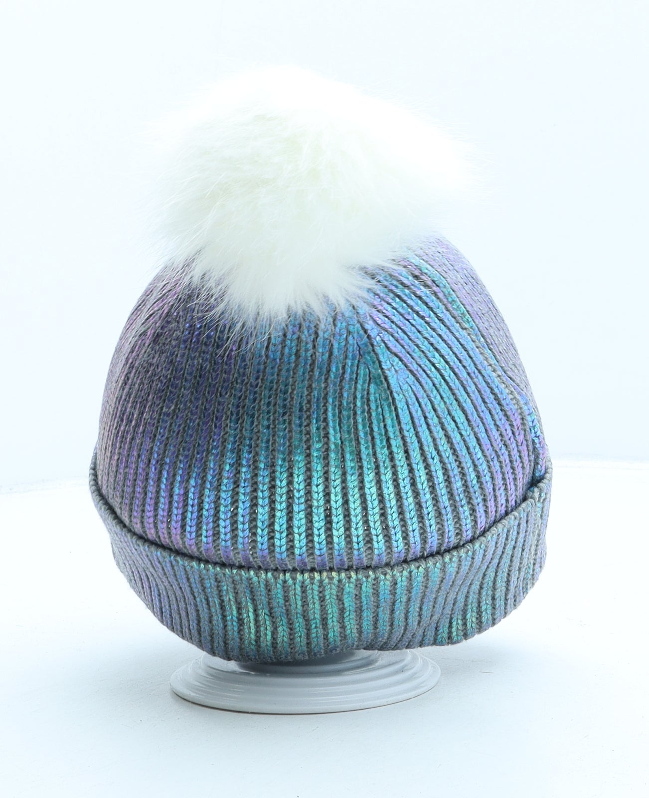 Primark Girls Green Acrylic Bobble Hat Size M