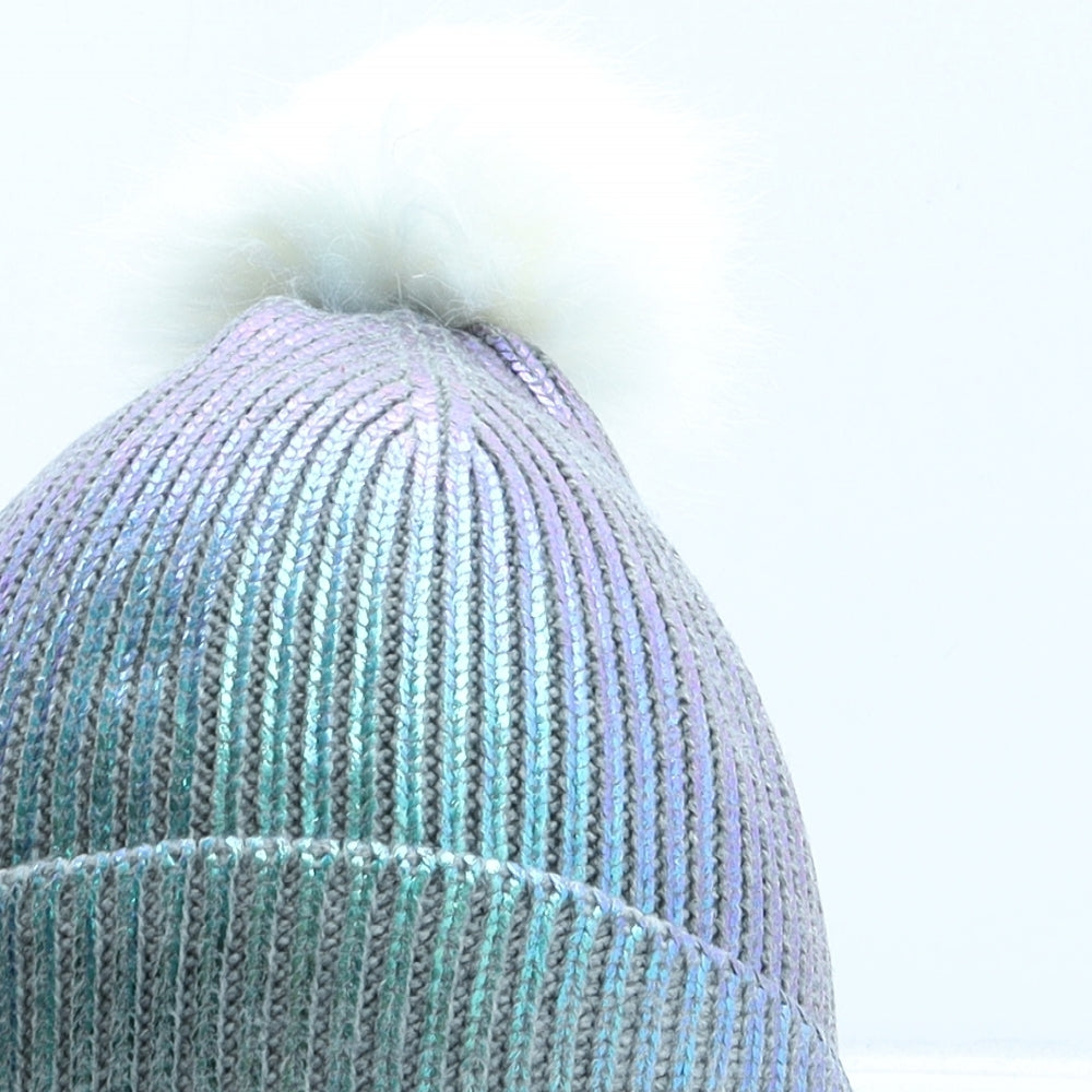 Primark Girls Green Acrylic Bobble Hat Size M