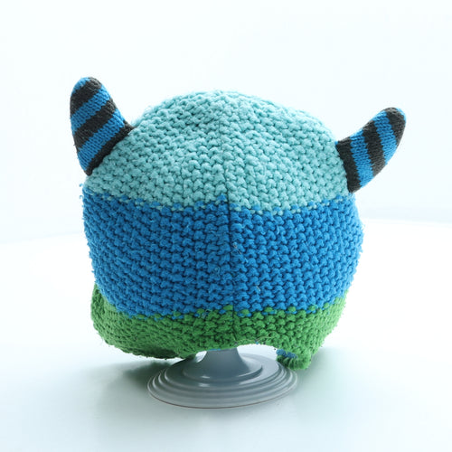 George Boys Multicoloured Striped Acrylic Bonnet Size S - Monster