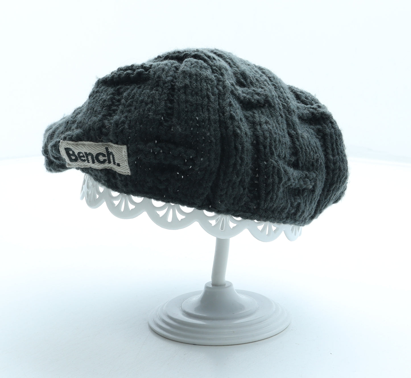 Bench Mens Grey Acrylic Flat Cap One Size - Logo