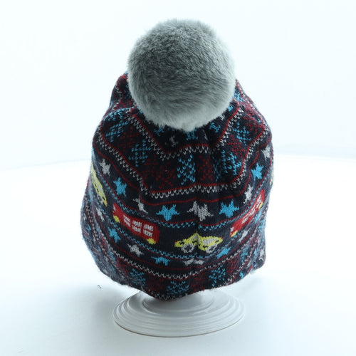 George Boys Multicoloured Fair Isle Acrylic Bonnet Size S - Traffic Pom Pom