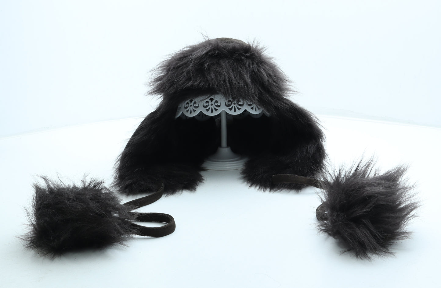 Joules Womens Brown Leather Bonnet One Size - Faux fur Pom Pom