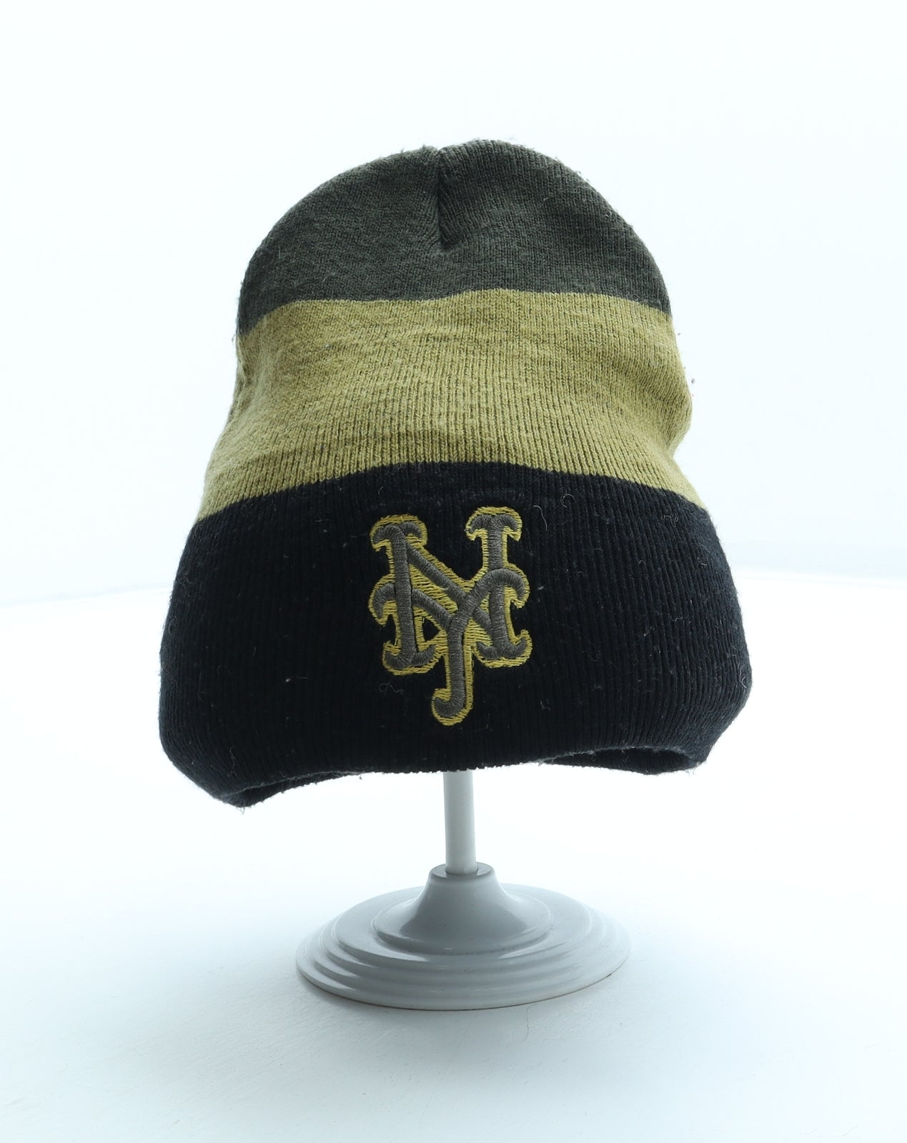 Rajuoswal Mens Black Acrylic Beanie One Size - NY