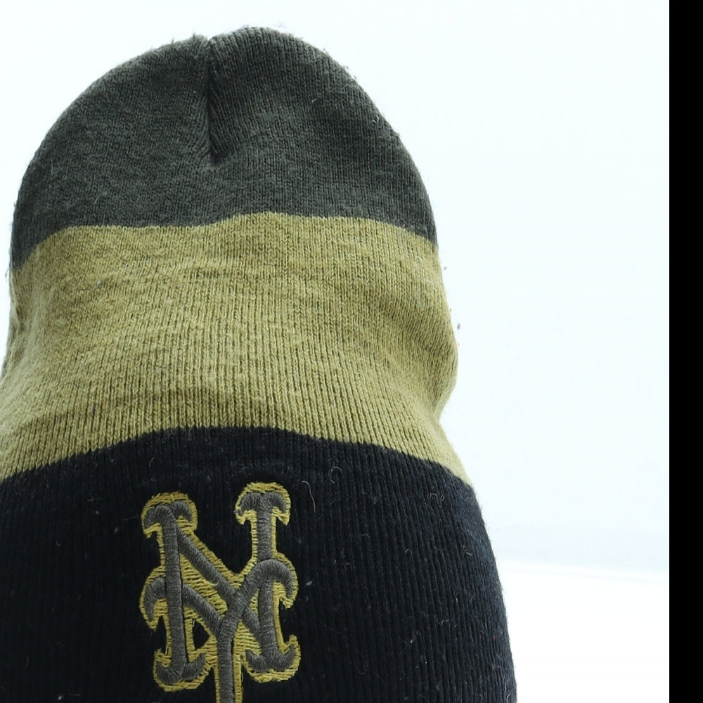 Rajuoswal Mens Black Acrylic Beanie One Size - NY