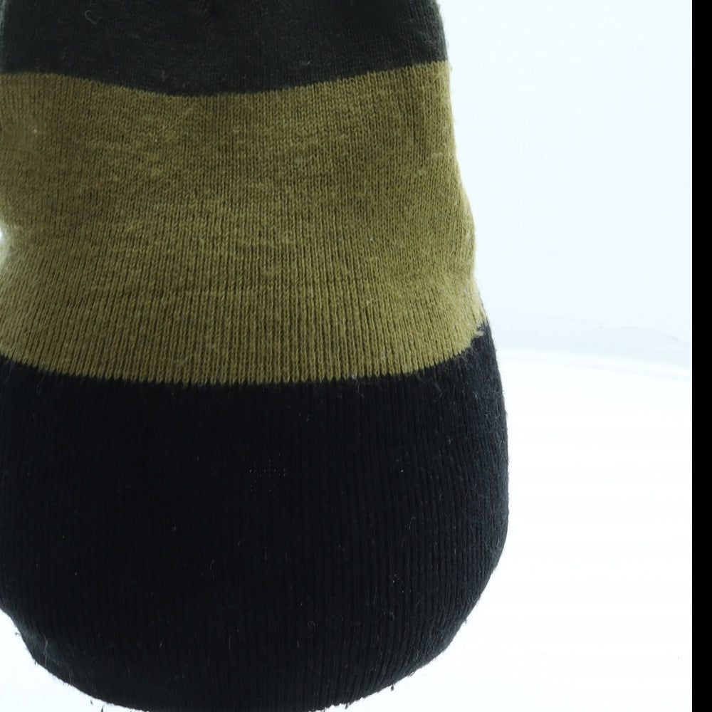 Rajuoswal Mens Black Acrylic Beanie One Size - NY