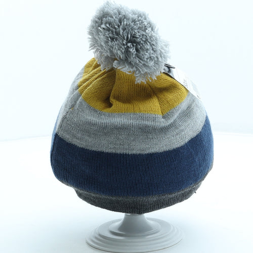 Inextenso Mens Grey Acrylic Beanie One Size - Pom Pom