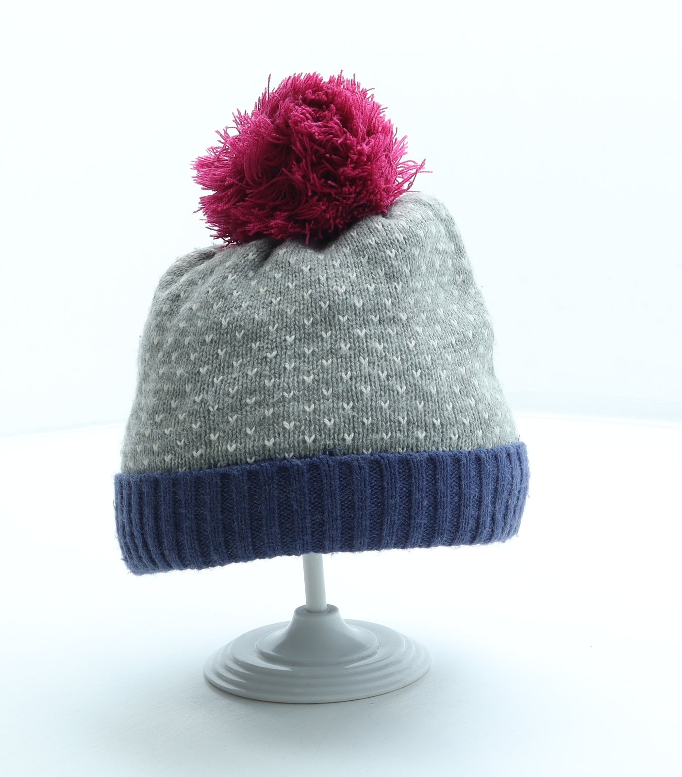 George Boys Grey Acrylic Bobble Hat Size S