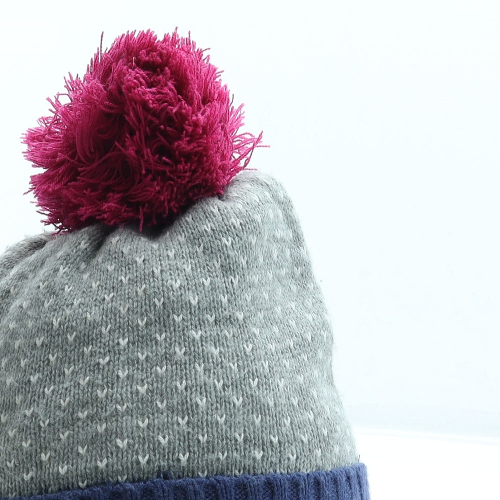 George Boys Grey Acrylic Bobble Hat Size S