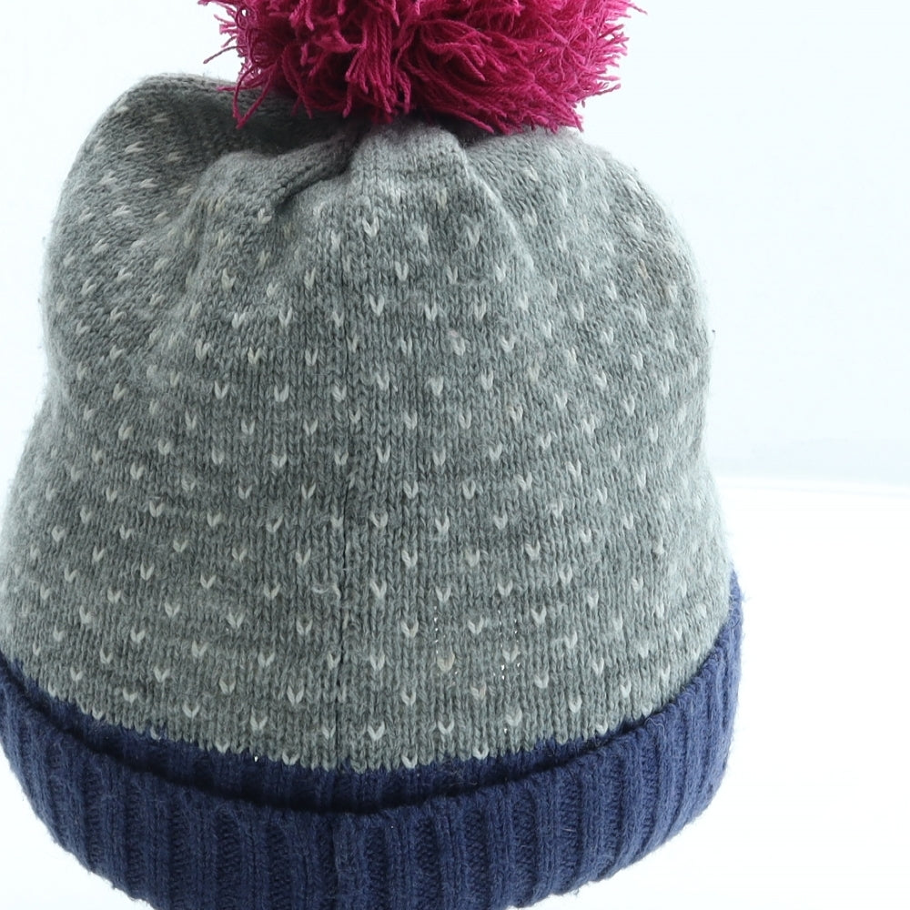 George Boys Grey Acrylic Bobble Hat Size S