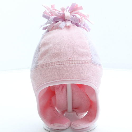 Primark Girls Pink Polyester Bonnet One Size - Baby Pom Pom