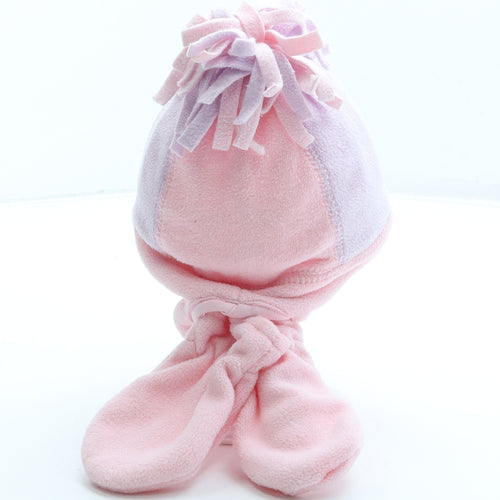 Primark Girls Pink Polyester Bonnet One Size - Baby Pom Pom