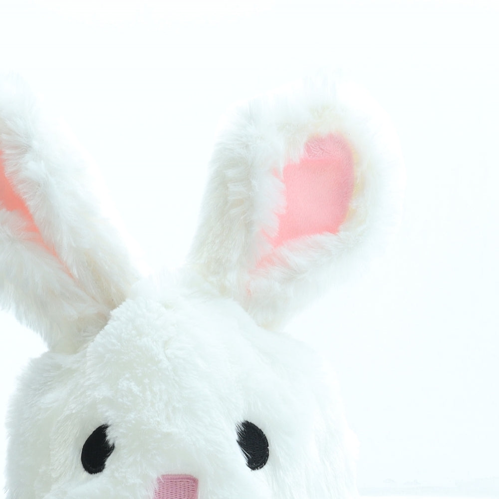 Morrisons Girls White Polyester Beanie Size S - Bunny Rabbit Ears