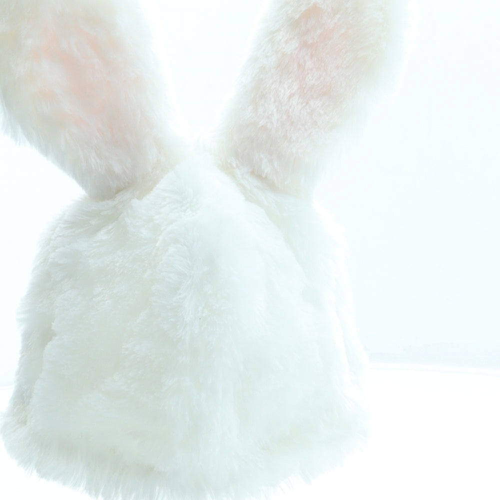 Morrisons Girls White Polyester Beanie Size S - Bunny Rabbit Ears