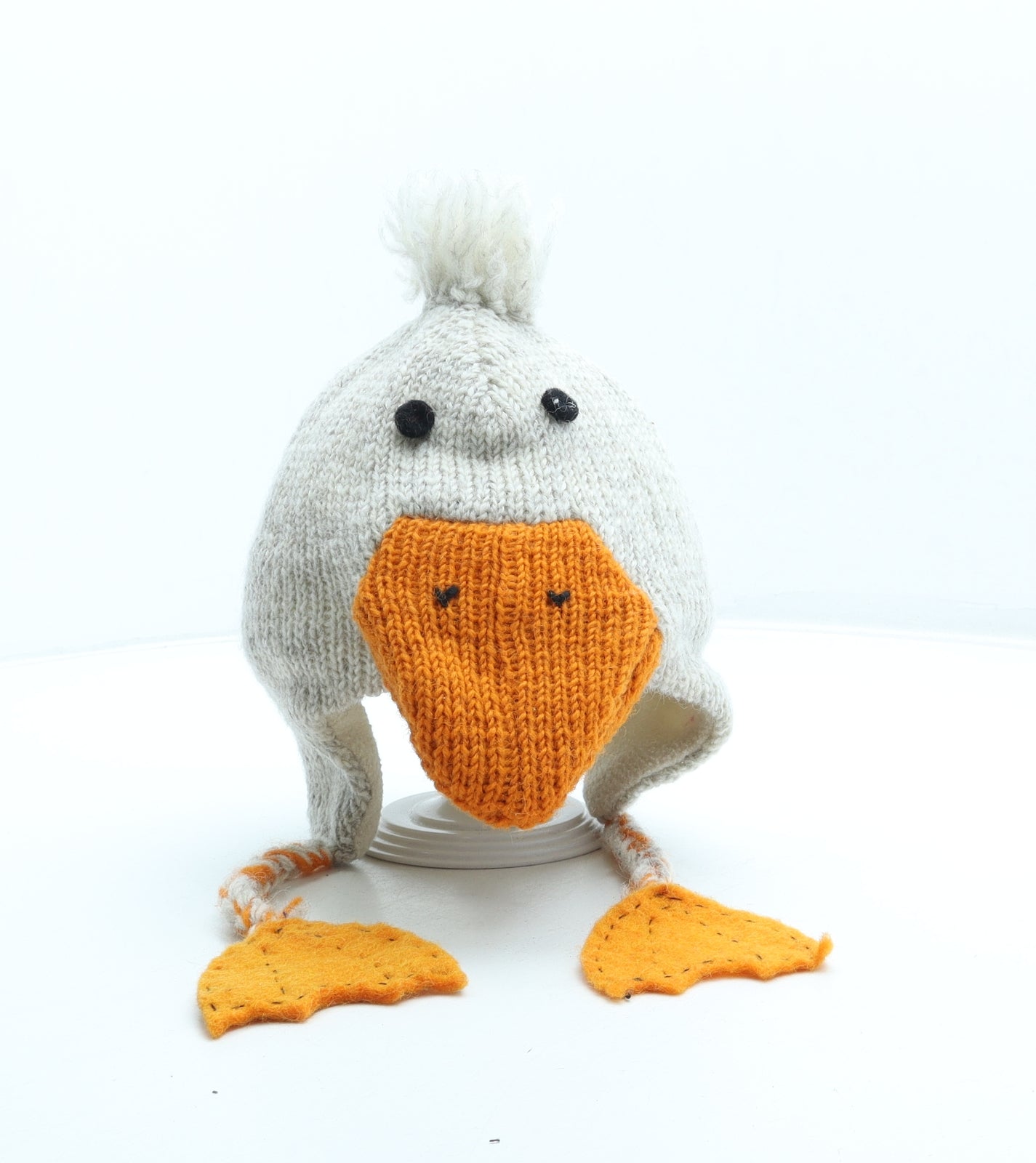 Pachamamita Womens Beige Wool Bonnet One Size - Duck