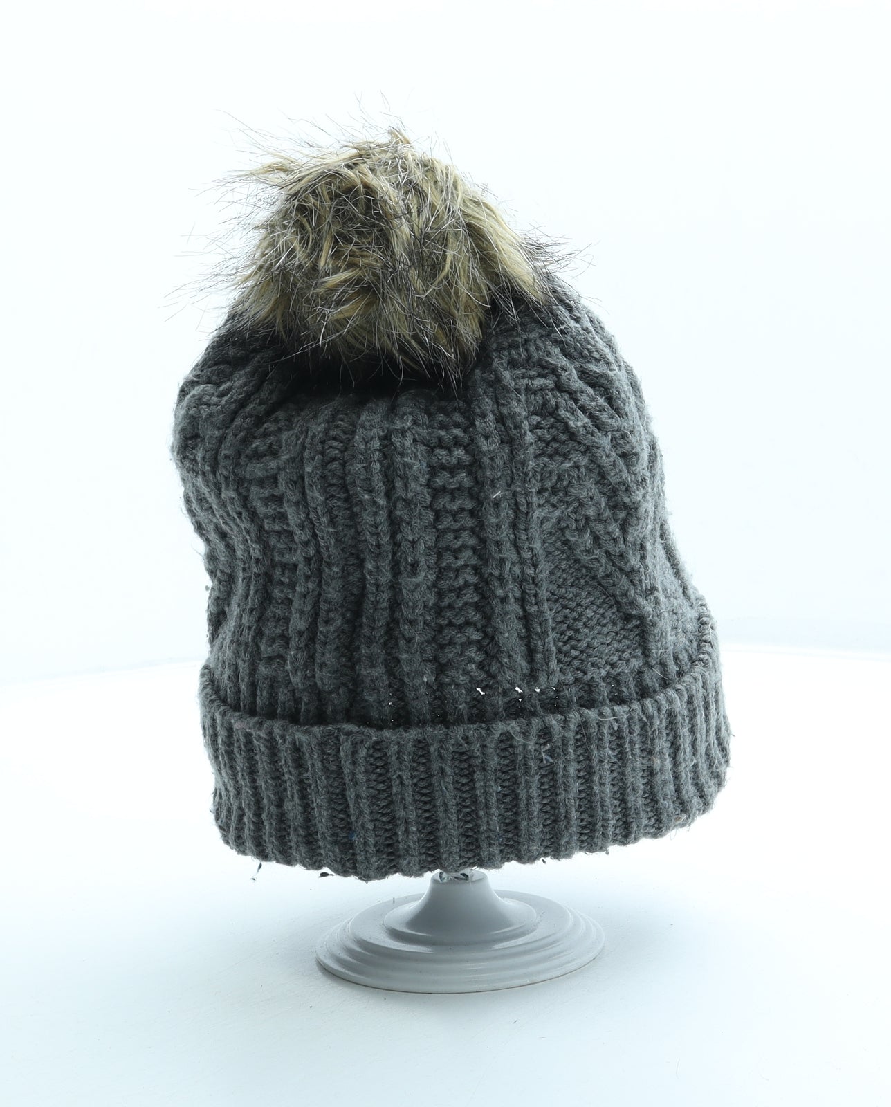 Superdry Womens Grey Acrylic Beanie One Size - Logo