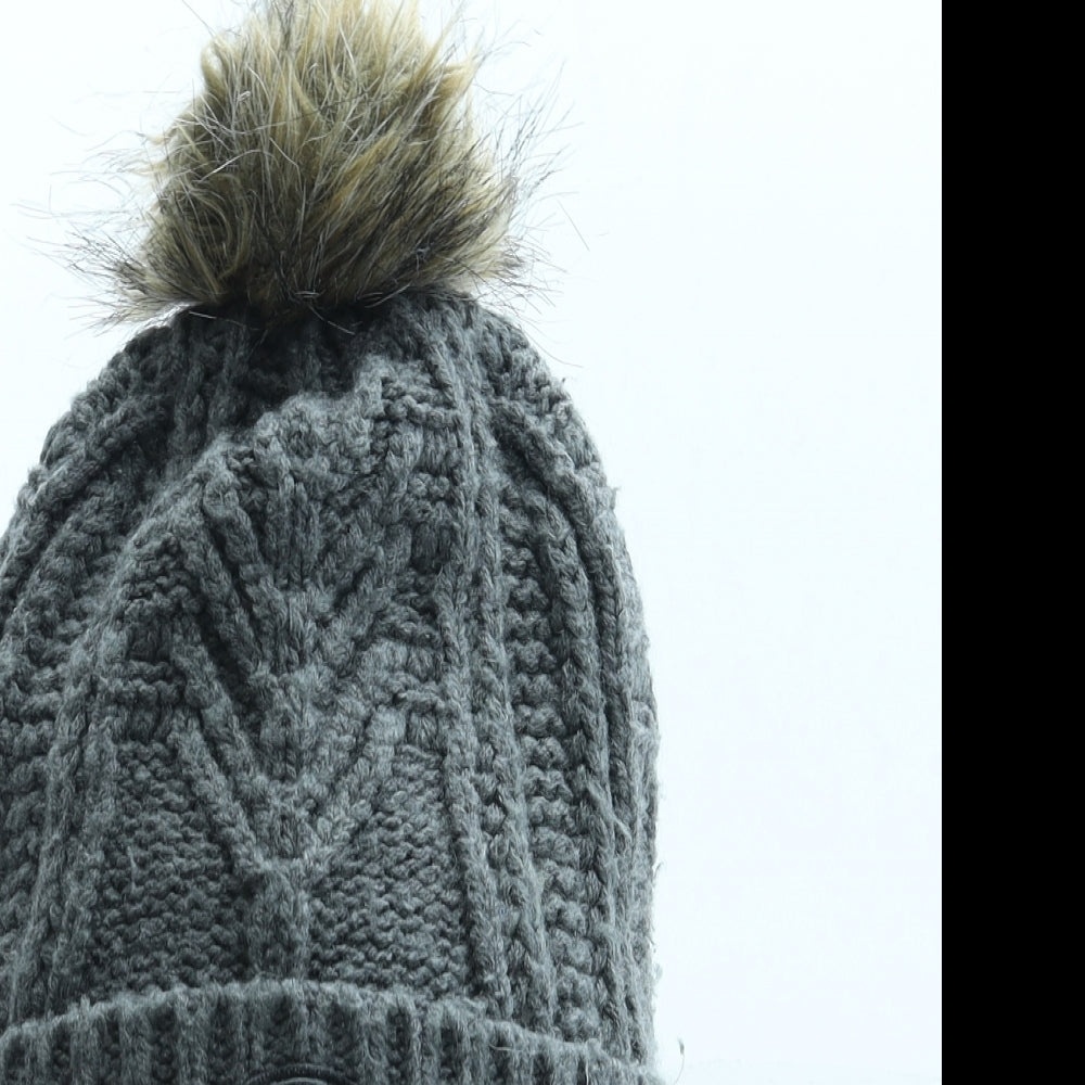 Superdry Womens Grey Acrylic Beanie One Size - Logo