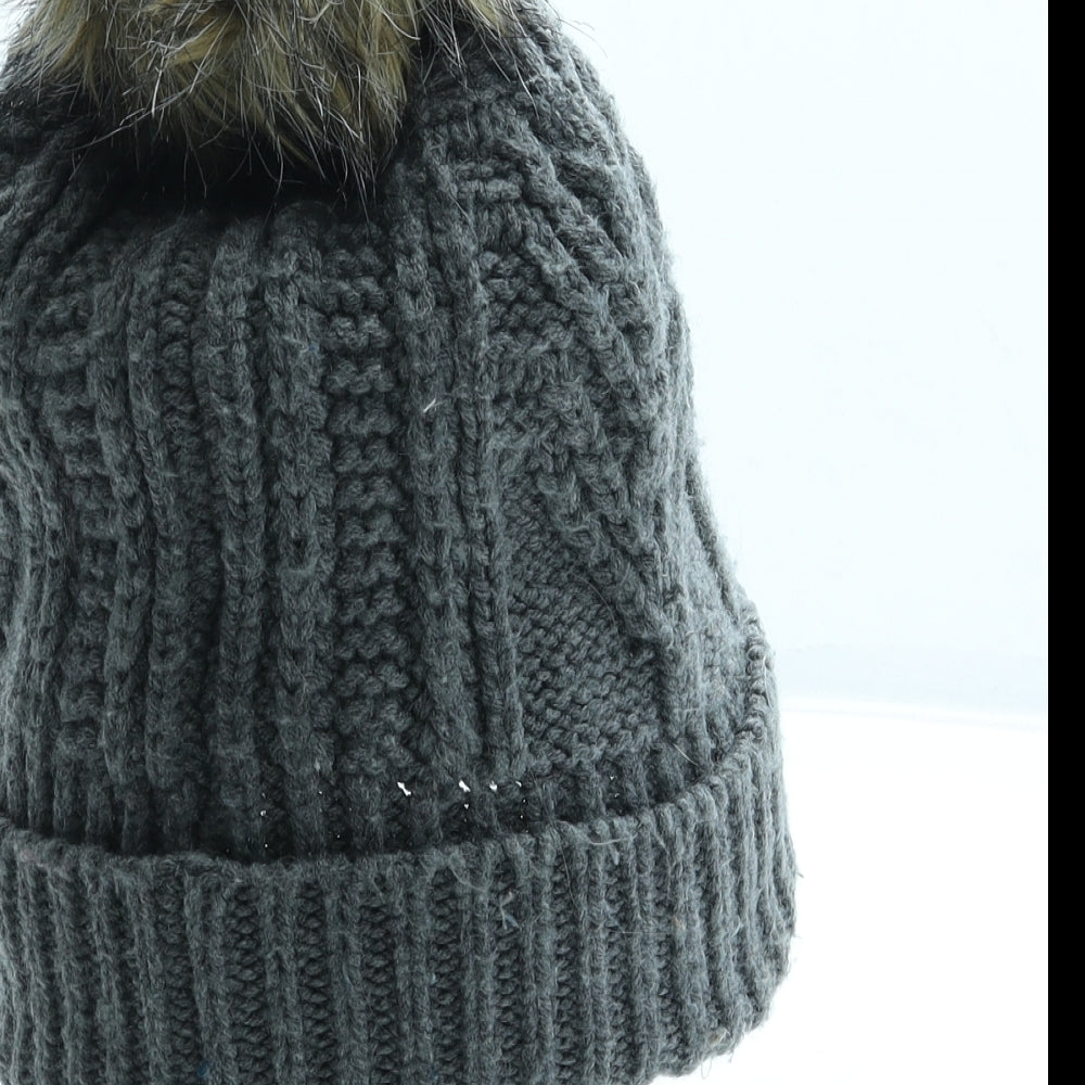 Superdry Womens Grey Acrylic Beanie One Size - Logo
