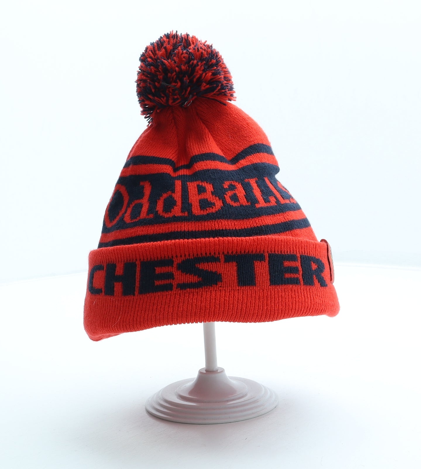 Oddballs Boys Red Geometric Acrylic Bobble Hat One Size - Chester RUFC