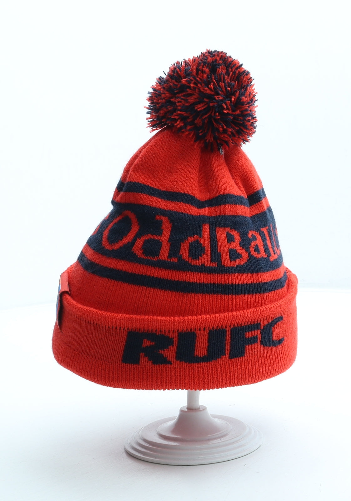 Oddballs Boys Red Geometric Acrylic Bobble Hat One Size - Chester RUFC