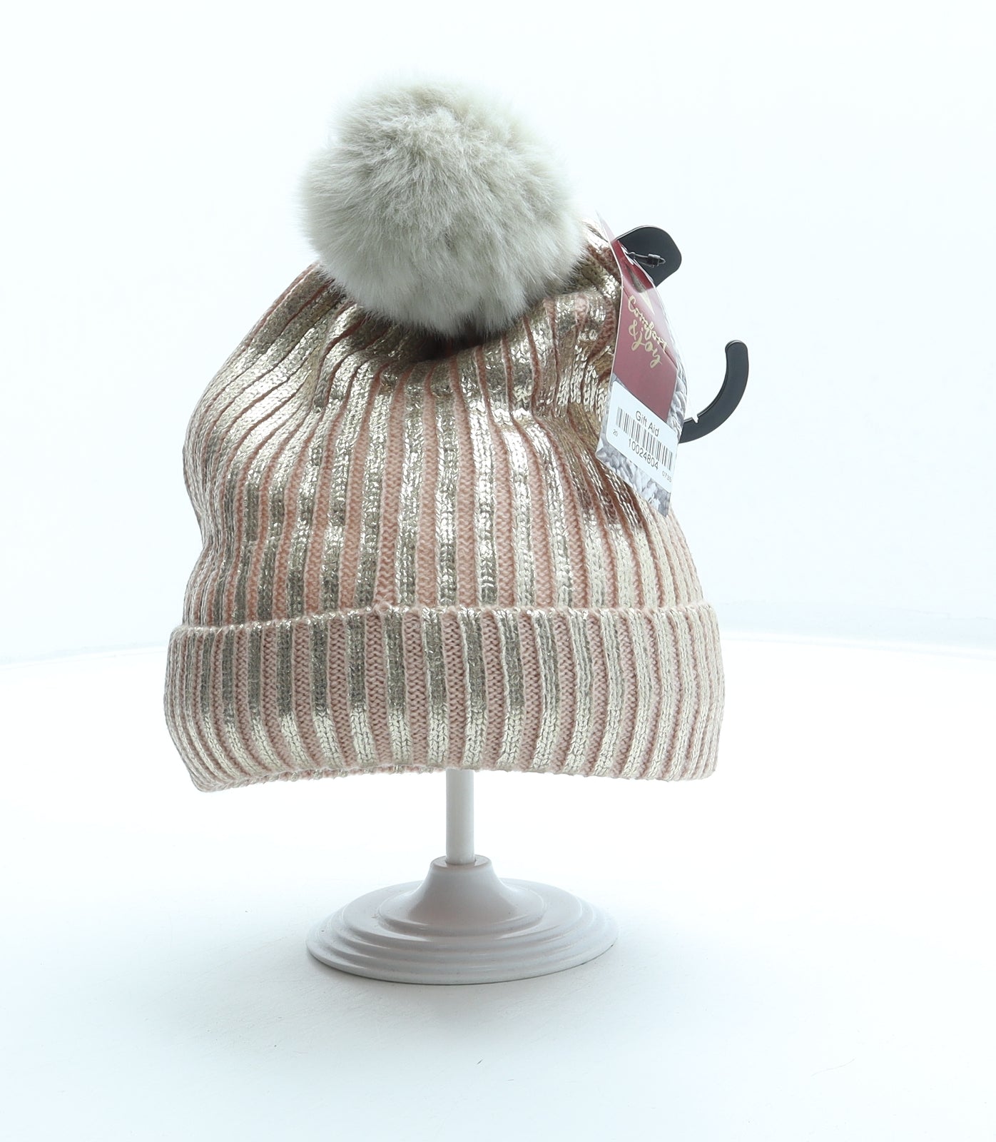 Marks and Spencer Womens Pink Acrylic Bobble Hat One Size - Metallic