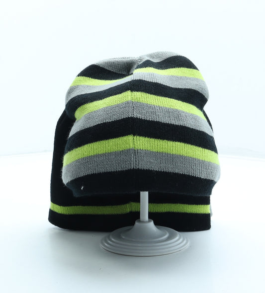 B&M Boys Green Striped Acrylic Beanie One Size - 3 Pack