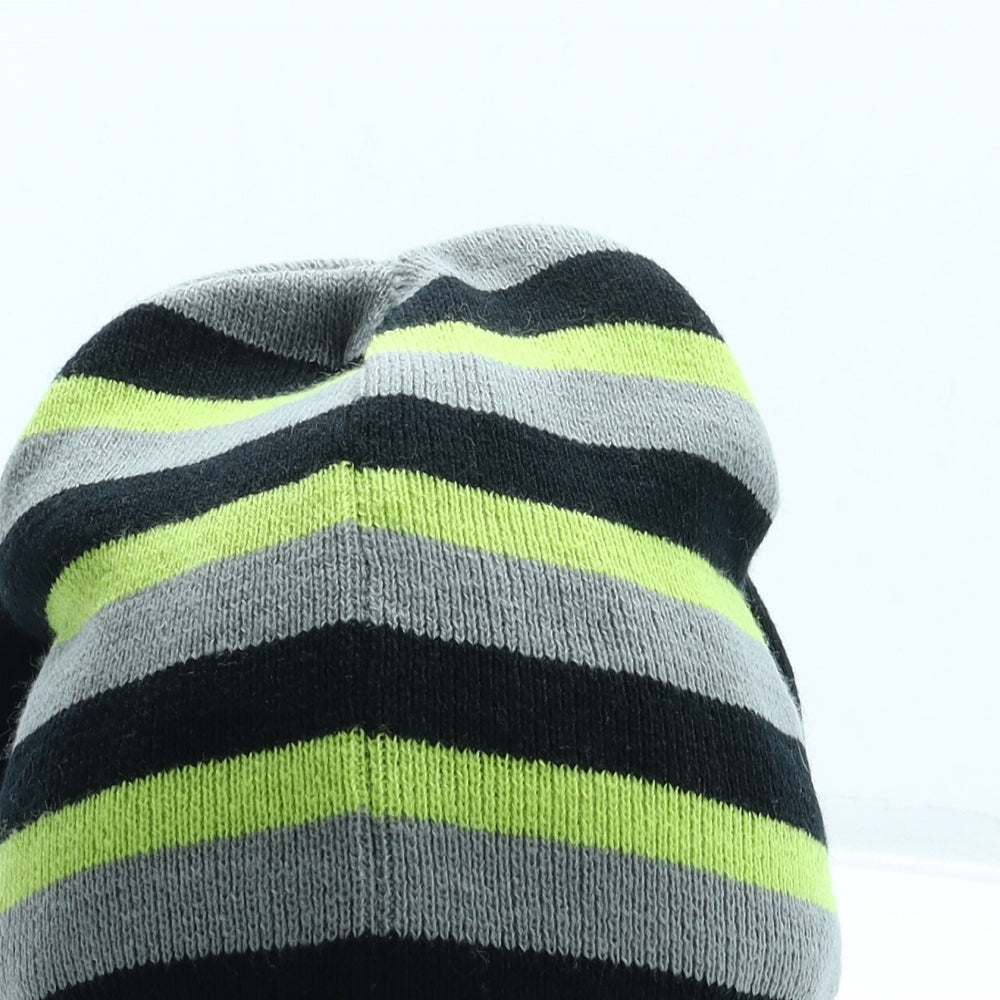 B&M Boys Green Striped Acrylic Beanie One Size - 3 Pack