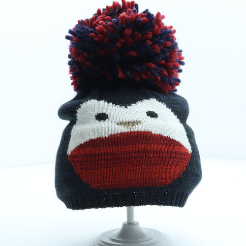 Preworn Womens Multicoloured Acrylic Bobble Hat One Size - Robin Penguin