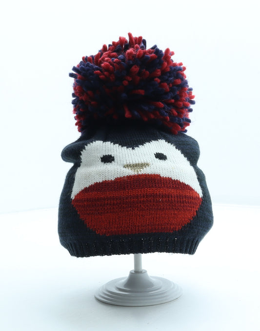 Preworn Womens Multicoloured Acrylic Bobble Hat One Size - Robin Penguin
