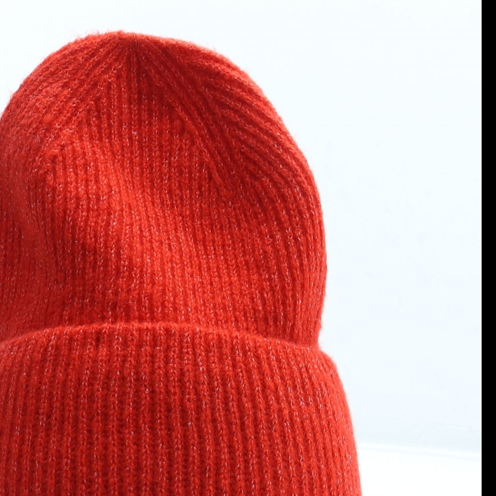 Marks and Spencer Womens Red Acrylic Beanie One Size