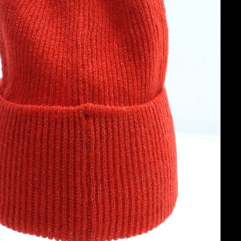 Marks and Spencer Womens Red Acrylic Beanie One Size