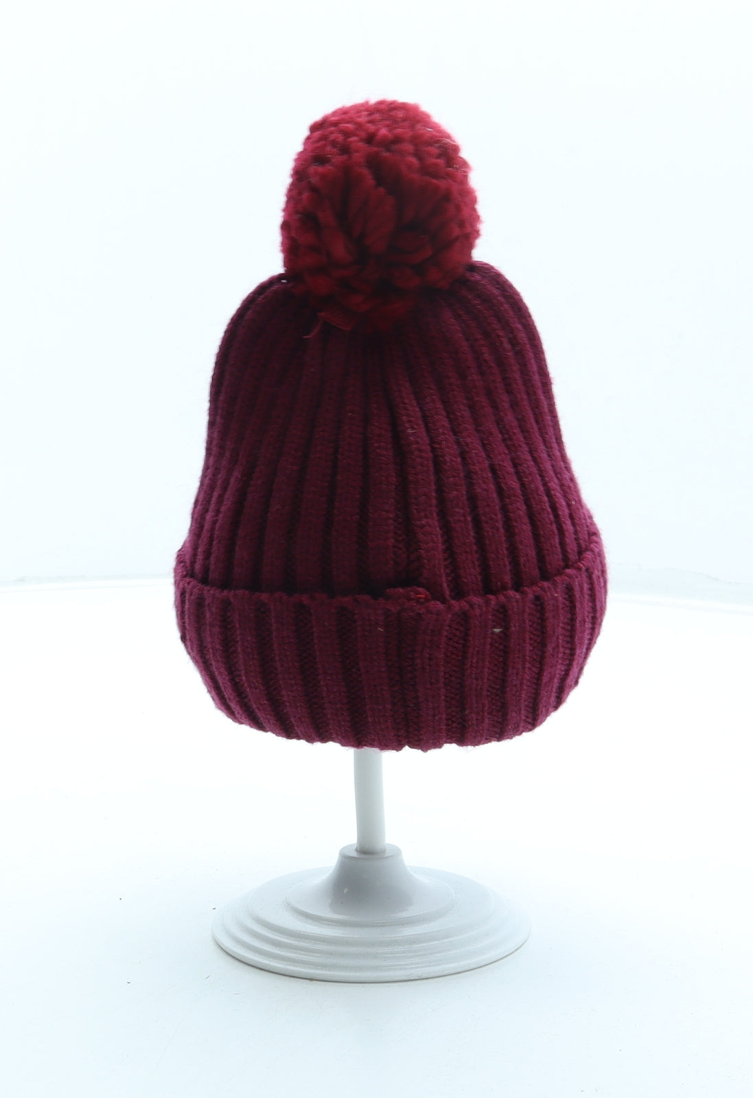 Marks and Spencer Girls Purple Acrylic Bobble Hat Size S