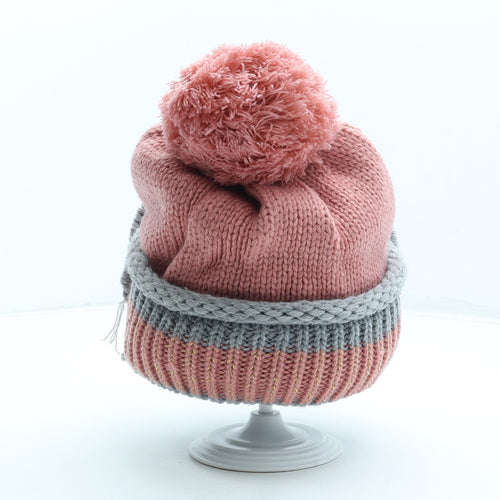 Preworn Womens Pink Acrylic Bobble Hat One Size