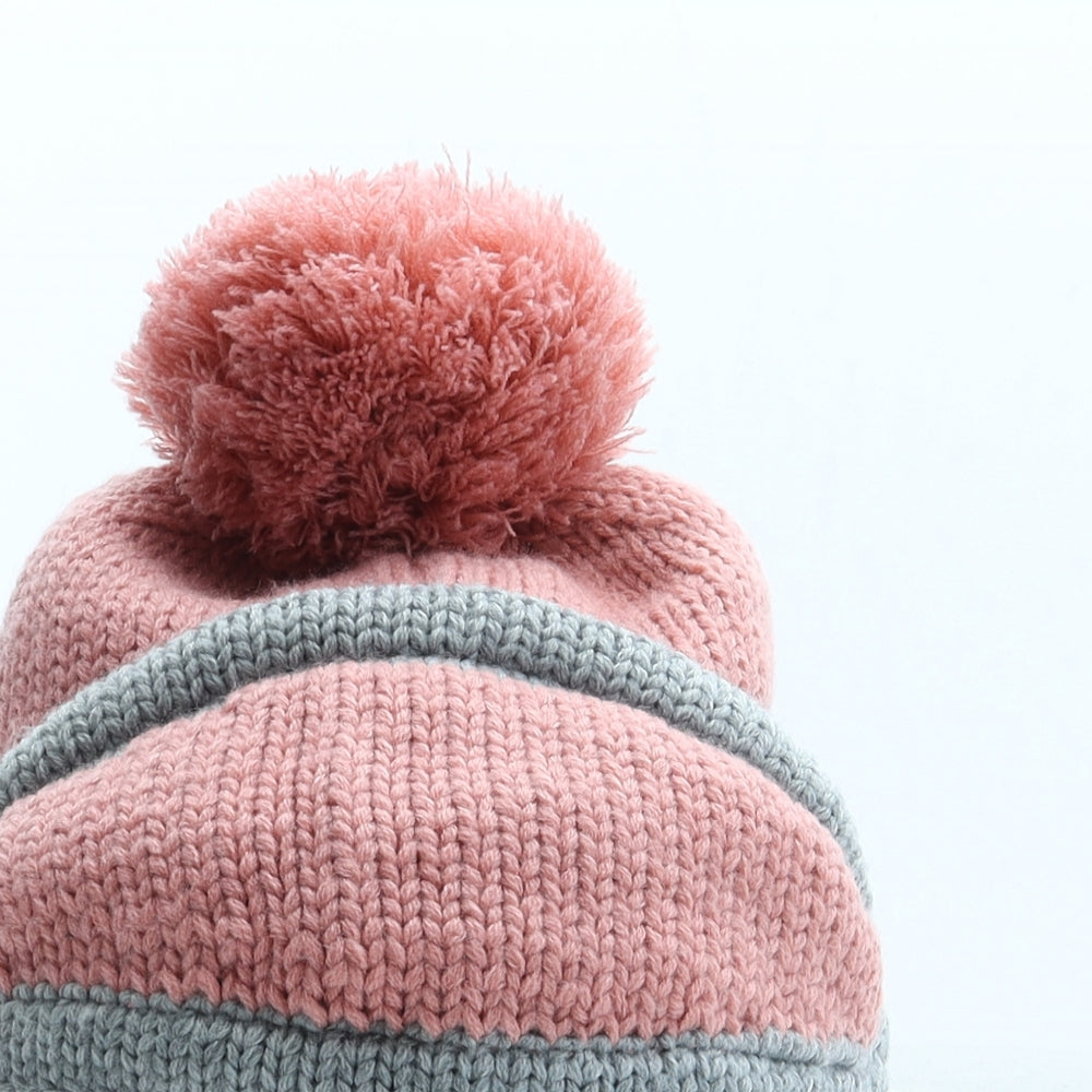 Preworn Womens Pink Acrylic Bobble Hat One Size